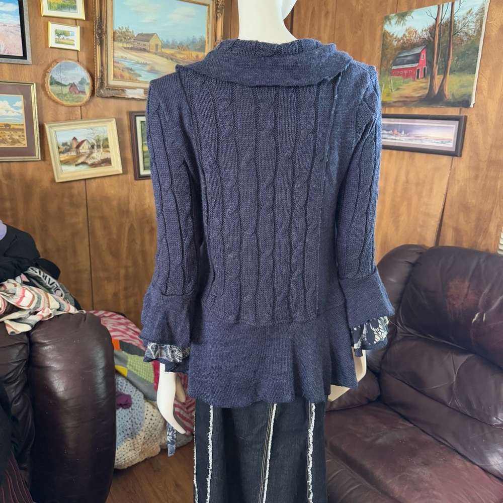 New With Tags Dolcezza Ruffle Boho Sweater - Picture 4 of 5
